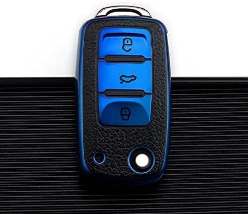 TPU Leather Car Key Cover Case For Sagitar Jetta Polo Passat Golf Scirocco Santana Octavia In Color Emeralds A - Image 4